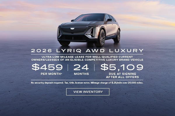 2026 LYRIQ AWD LUXURY. Ultra-low milege lease for well-qualified current owners/lessees of an eli...